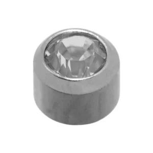 Caflon Studs/Earrings - Mini White April Birthstone (12)